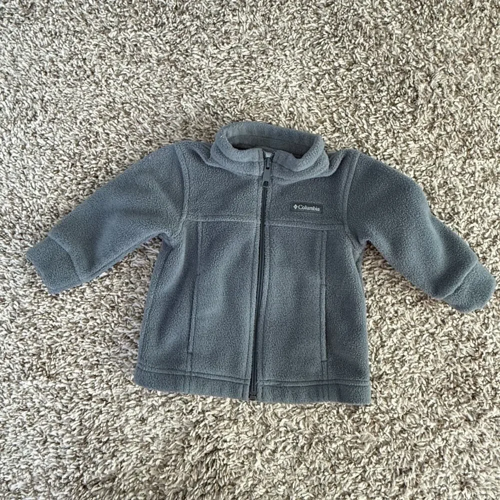 Columbia Infant Baby Grey Fleece Jacket Full Zip Benton Springs Size 6-12 Months